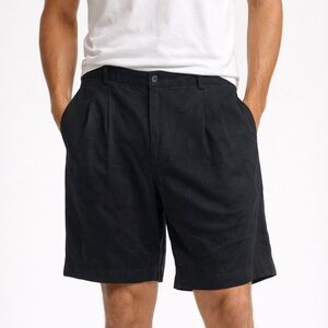 Tommy Bahama Men Point Sand Black Silk Pleated Shorts Classic Fit w/Pockets Sz10